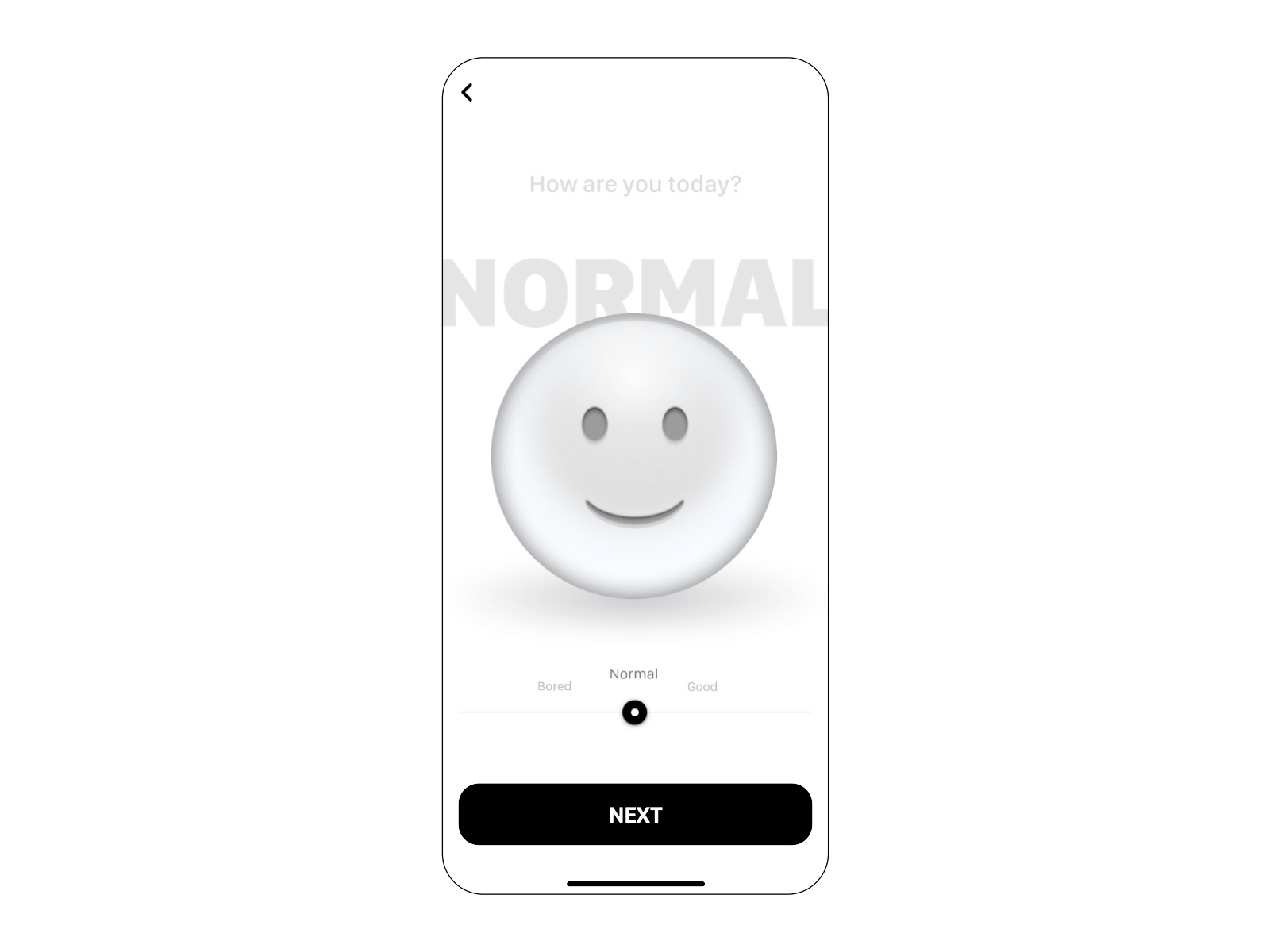 Mood Tracker app app design daily emoji emotional health healthcare interaction ios mobile mood slider swipe tracker ui wellness