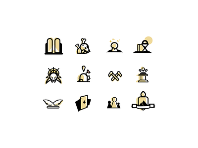 Warmup Icons ancient castle chess egyptian icons illustrator mansion medieval rose royal spider