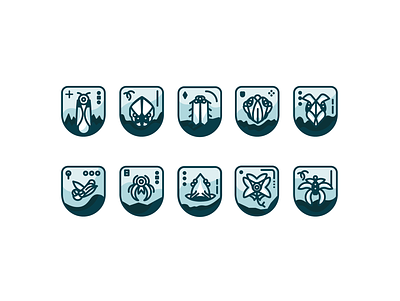 Bug Bounty Badges badges bug bounty developer hacker icons illustrator insect medals tech