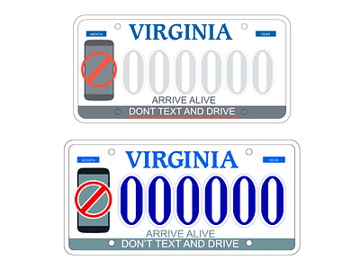 Virginia DMV Contest Finalist car contest distracted driving dmv driving license plate phone plate prevention texting and driving