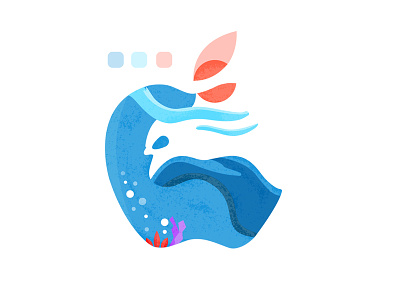 Apple Logo Illustration apple beach illustration illustrator logo summer