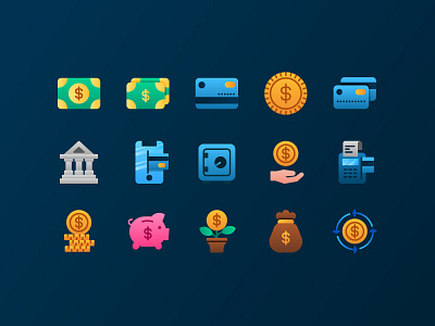 Finance Icons design button finance gradient icon icondesign icons ui web