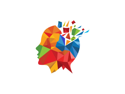 Digital and Innovative Mind Icon colorful creative design digital innovative low polygon mind