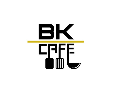 Bk Cafe/Kitchen Logo cafe cafe logo clean creative illustrator kitchen logo professional utensils vector