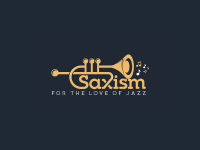 Saxism Music Logo Design clean corporate creative design illustrator jazz logo music professional typography