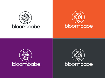 bloombabe Logo abstract bloombabe creative flower icon line art sunflower