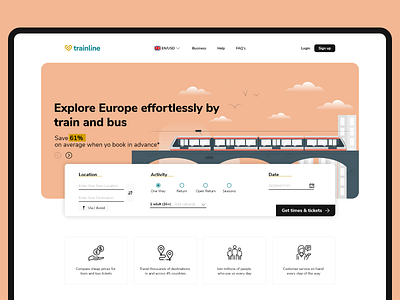 Train Booking Website branding design illustration typography ui user interface design ux uxui web design xd