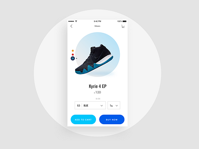 E-Commerce App blue clean e commerce shoes