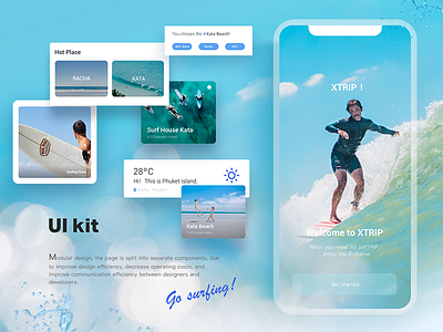 X-Game app UI kit surf ui kit x trip