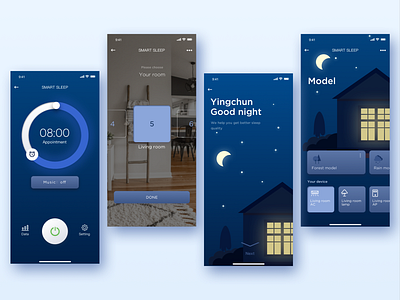 Smart home-Smart sleep blue clean sleep smart home smart sleep