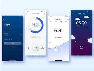 Smart home-Smart sleep 2 blue clean smart home smart sleep ui