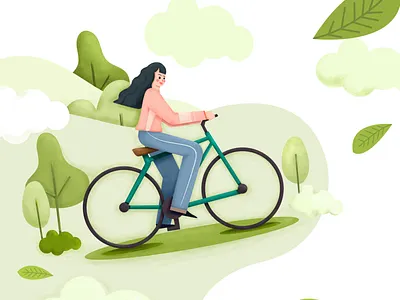 La vie en menthe clean colorful green illustration