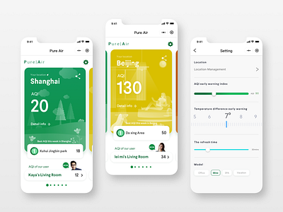 Air quality app air air quality app clean colorful illustration