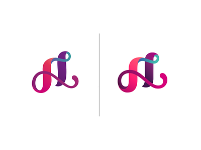 [Logo] Personal Logo Refinement blue branding colorful fluorish logo monogram pink purple symbol typography