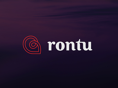 [Brand Identity] Rontu custom lettering eye impossible shape ligature logo orange purple texture type typography