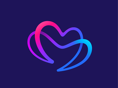 M M Monogram branding colorful flower gradient heart logo logotype monogram symbol trendy