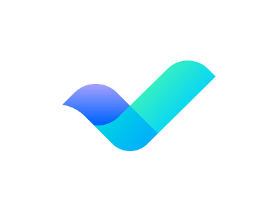 Winged logo app bird check colorful gradient logo logotype schedule symbol