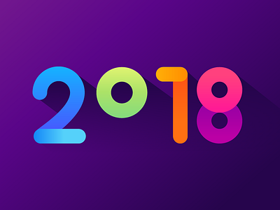 2018 2018 colorful gradient logo logotype new year type typography