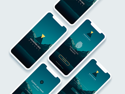 concept iOS app biometry design fingerprint iphone x login mockup resort screen sign in splash travel