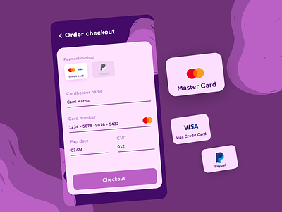 Credit Card Checkout - DailyUI 002 app checkout dailyui design icon mobile mobile app payment typography ui