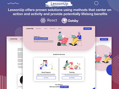 LessonUp Website color combination design illustration ui design website