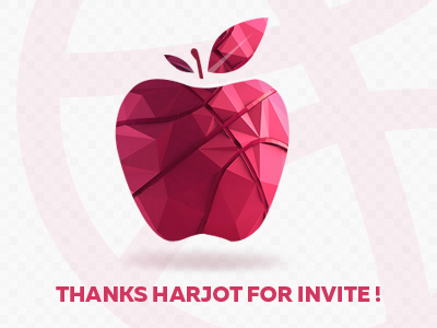 Say thanks to Harjot ! apple dribbble apple first shot invitation thanks