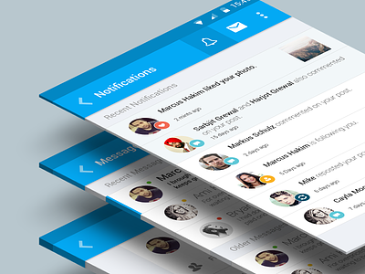Tronicfeed Android App Perspective android app perspective retina display social app ui design