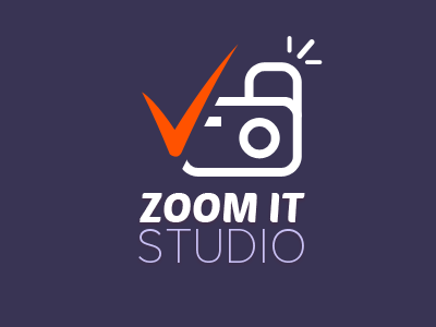 Zoom IT Studio - Logo Design branding color flat font icon illustration logo design print typography