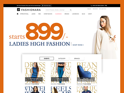 Fashionara - Online Shopping Home Page Design e commerce fashion online shop shopping cart ui web design website