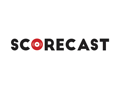 ScoreCast Logo Design black color design logo design online videos red score
