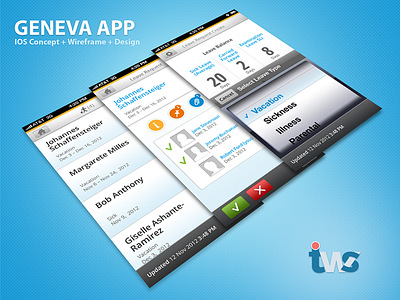 Geneva - IOS App Design attendance app interface ios ipad ipad hrm app management app responsive uxui app