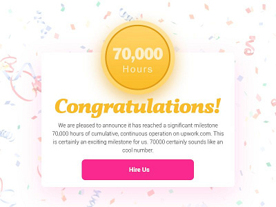 70,000 Hours Work Milestone Achieved on Upwork mobile application upwork web design web development