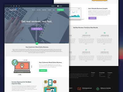Create Exponent Home Page Design buttons colorful creative design flat home landing logo page typography ui