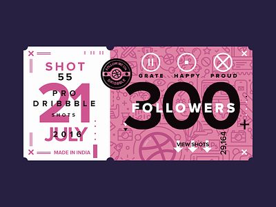 300+ Followers on Dribbble clean color design dribbble follower graphics shot ui