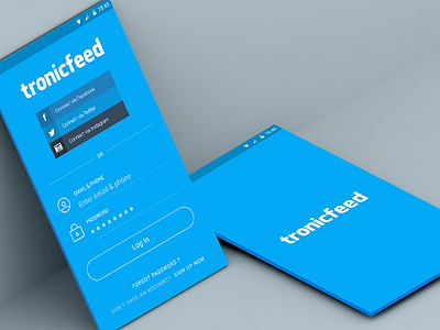 Tronicfeed Login Screen andriod app design display login perfect pixel retina screen social ui