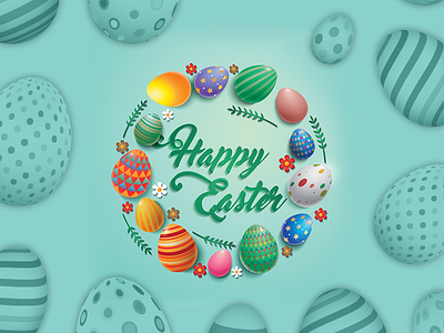 Happy Easter Day - Banner Design art banner celebrate color design drawing easter eggs lettering type typography work
