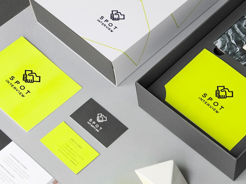 Spot Interview Logo Design and Branding Material typography materials logo design graphic card business branding