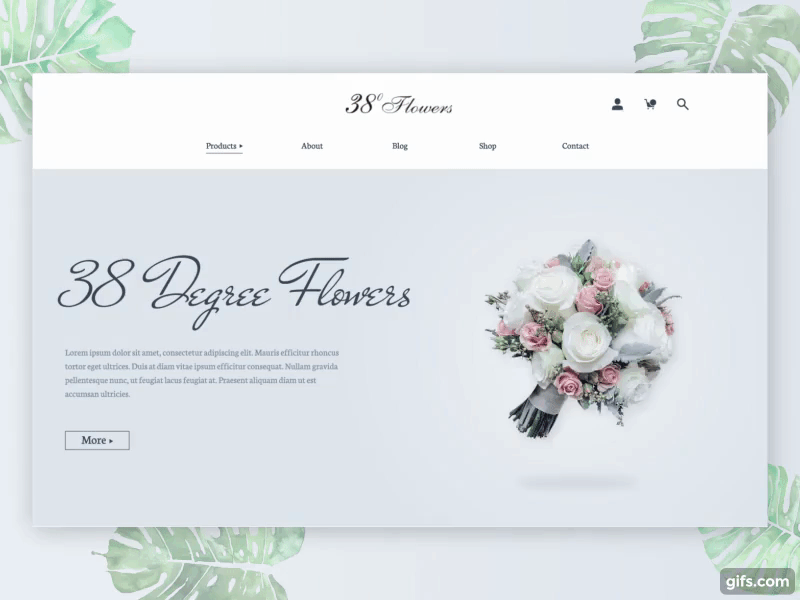 Header 38 Degree Flowers Animation animation flower gif header interface ui web
