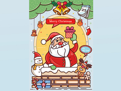 merry christmas design illustration lovers 插画
