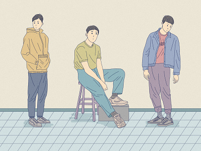 Brothers boy brothers color design illustration sketch 插画