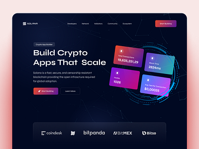 Crypto Landing Page - Solana Redesign 3d branding crypto crypto landing page cryptocurrency design landing page landing page design logo minimal solana ui ui design