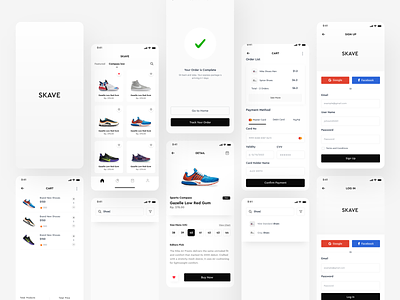 Shoe Mobile App UI Design - Light