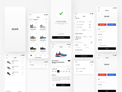 Shoe Mobile App UI Design - Light app app ui design clean design light app minimal nike product nike selling app nike shoe ui shoe shoe selling app ui ui ui design ux