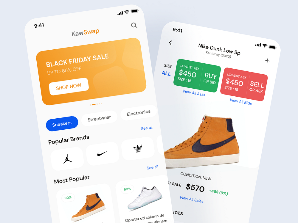 Shoe Selling App - KawSwap by ΞASIN ARAFAT🔥 for ITO Team on Dribbble