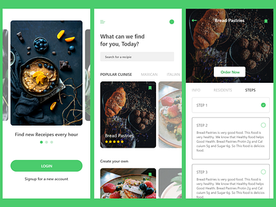 Cooking App Design - IOS app clean clean app design cooking design minimal recipes resturant ui ux