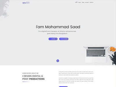 Clean Personal PSD Template Design