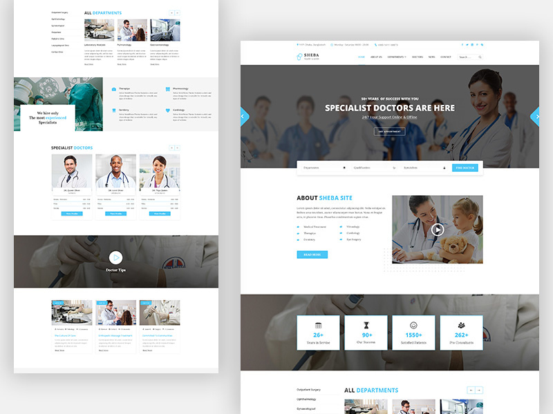 Medical Template Header Exploration by Mahadi Shohag on Dribbble