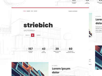 Redesign Concept for "Striebich" architect architects clean design landing modern page redesign striebich ui ux web webdesign website white