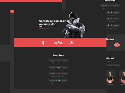 Webdesign Concept for an eSport team