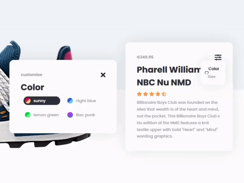 Adidas redesign preview adidas animation branding clean color concept design gif interaction redesign shoe size ui ux web